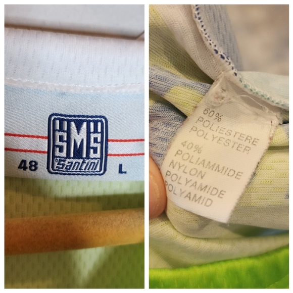 SMS Santini Bianchi Liquigas 1/4 zip cycling jersey. Blue green. Size large - Picture 4 of 16